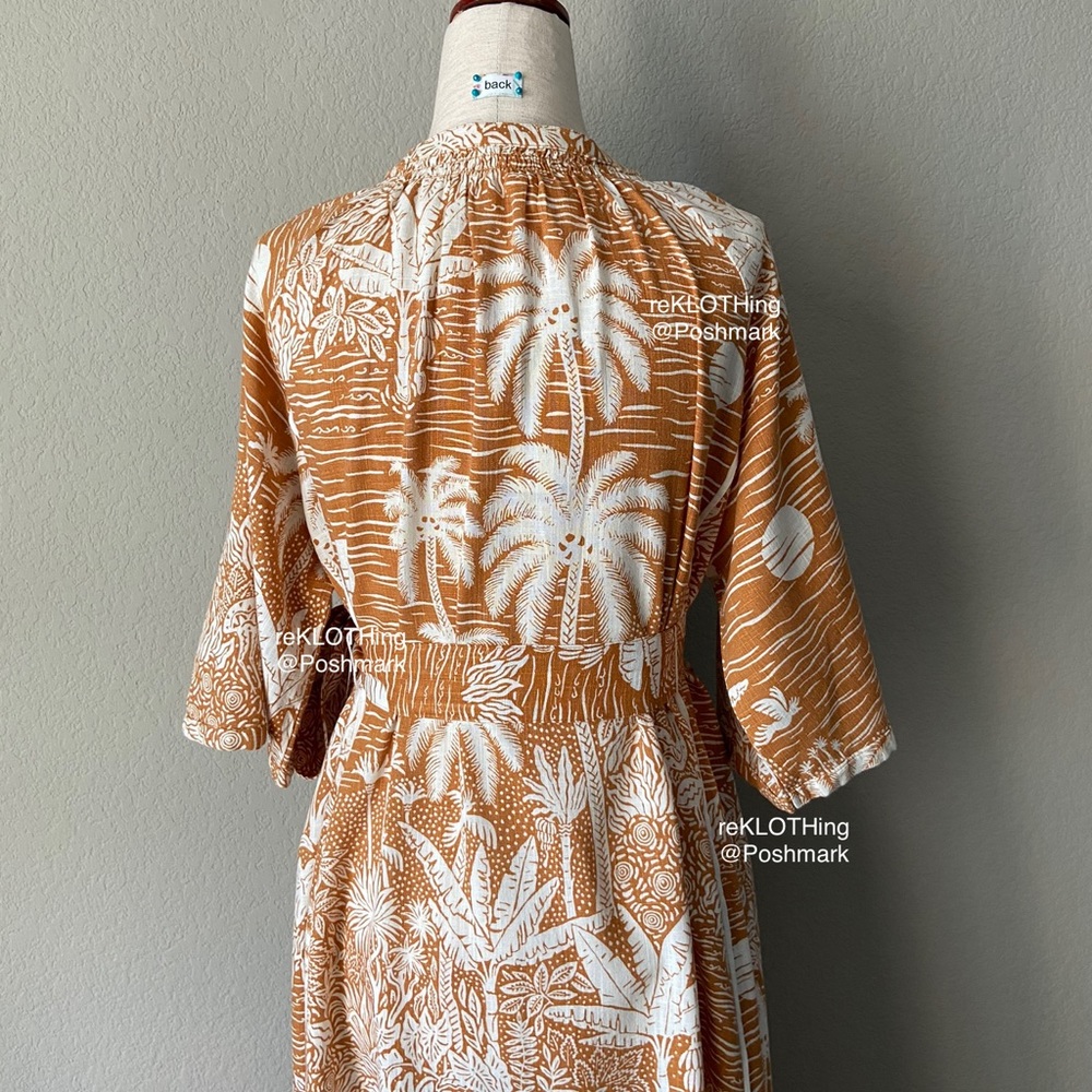 ❌SOLD❌ Gorgeous Kaftan Linen-blend Terracotta Dres - Picture 12 of 15